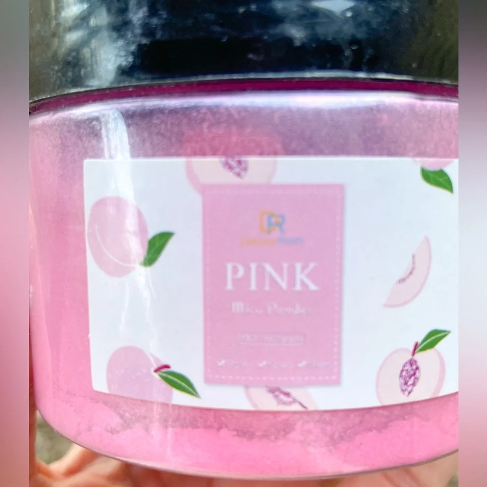 Mica Powder Pearl Pink Resin Art Pigment, Measure Cup and Needle Tip Ink Bottles